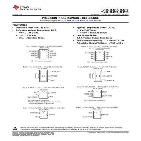 Datasheet of TL431BILP | PDF