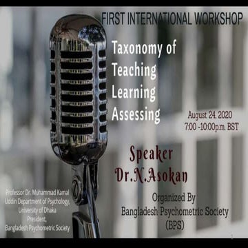 Workshop on Taxonomy of Teaching Learning and Assessing