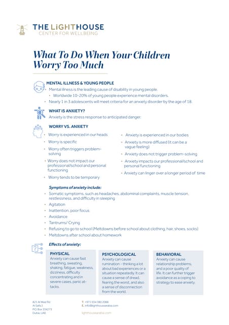 What To Do When Your Children Worry Too Much