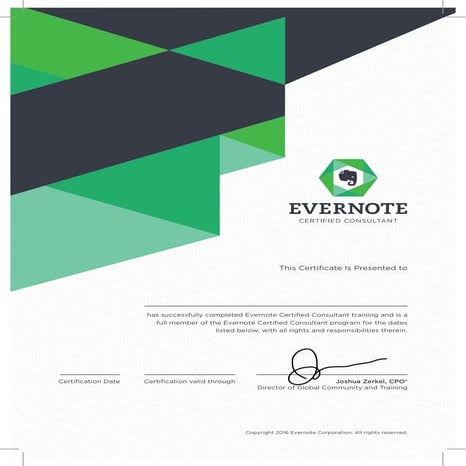 Evernote Certified Consultant