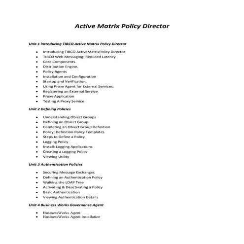 Tl bco activematrix policy director online training