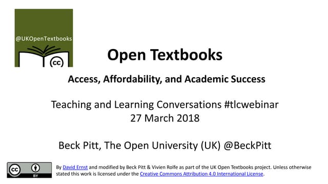 Open Textbooks Webinar: Teaching and Learning Conversations