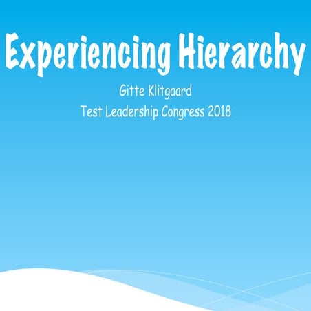 TLC2018 Gitte Klitgaard: Experience Hierarchy (Workshop)