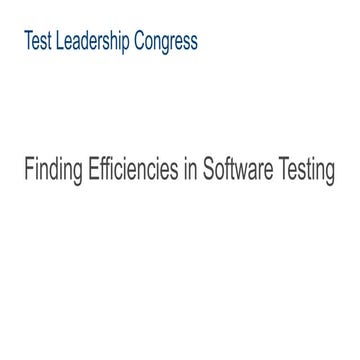 TLC2018 Melissa Tondi: Finding Efficiencies in Software Testing