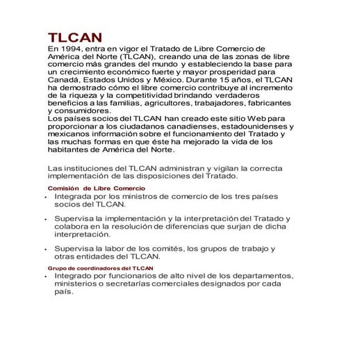 Tratado de Libre Comercio de América del Norte (TLCAN) | PPTX