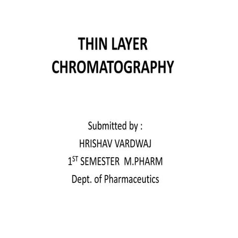 TLC Thin Layer Chromatography