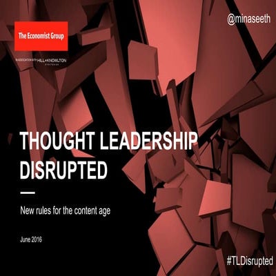 Mina Seetharaman - Thought Leadership Disrupted 
