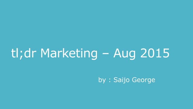 tl;dr Marketing Aug 2015 