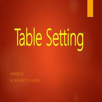 Tle 10  l4 table setting