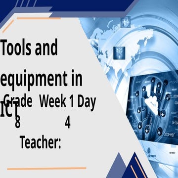 Comprehensive Grade 8 ICT Lesson on Tools, Equipment, and Software | DOCX
