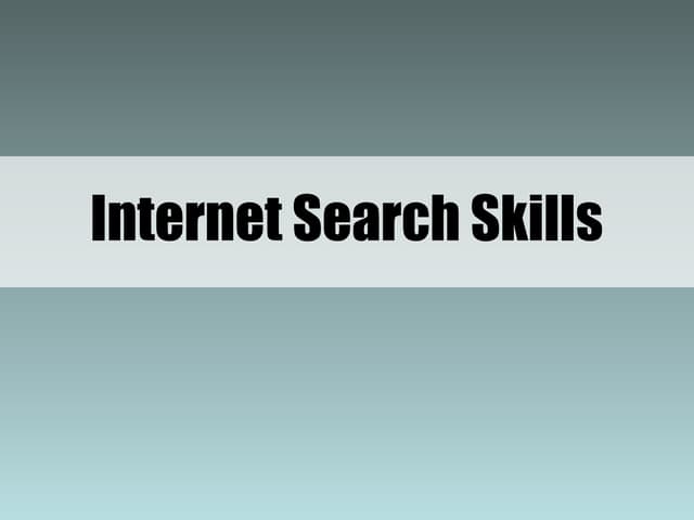 Internet research skills
