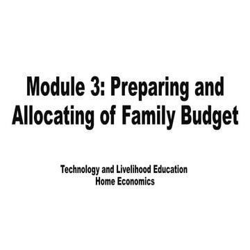 PREPARING AND ALLOCATING OF FAMILLY BUDGET
