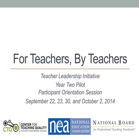 TLI 2014 Participant Orientation