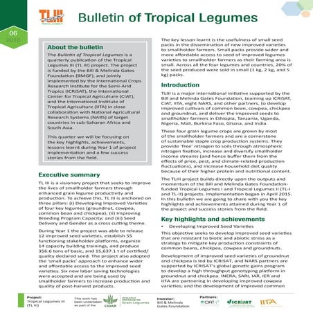 Sixth bulletin of the quarterly publication of Tropical Legumes III (TL III) ...