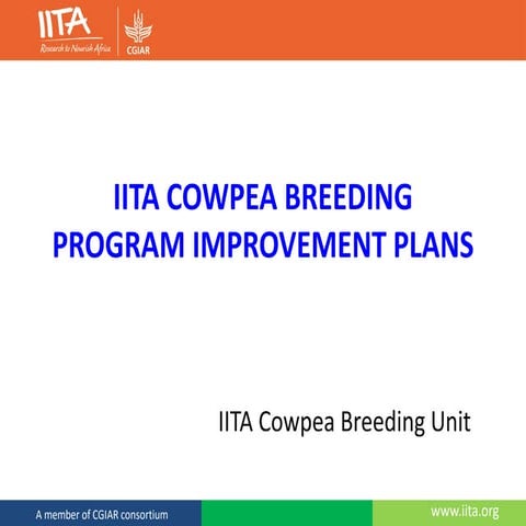 TL III Genetic Gains program improvement plan IITA Cowpea WCA
