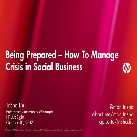 Case Study: Being Prepared - Managing Crisis in Social Business