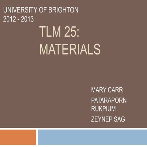 Tlm 25 materials