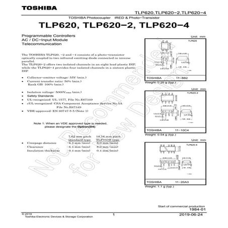 Original Opto TLP620GB TLP620 P620 620 DIP-4 New ToshibaOriginal Opto TLP620G...