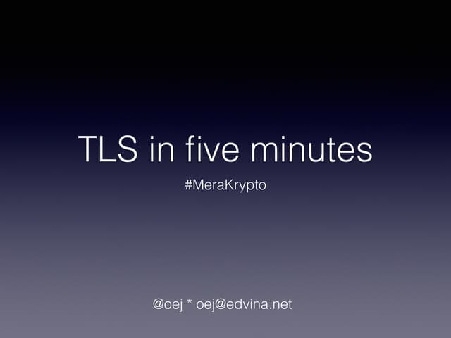 #MoreCrypto : Introduction to TLS