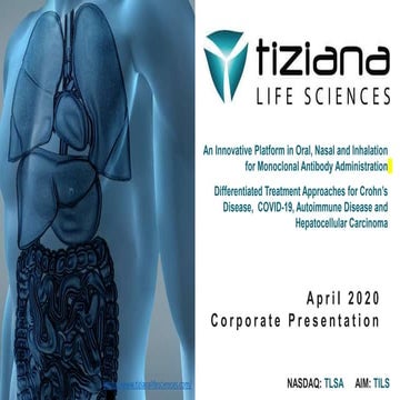 Tiziana Life Sciences (NASDAQ: TLSA) Investor Presentation