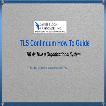 TLS Continuum How to Guide: HR as a System