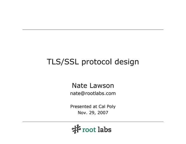 TLS/SSL Protocol Design