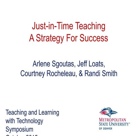 TLTS 2015 - JiTT - A Strategy For Success - Oct 2015 | PPT
