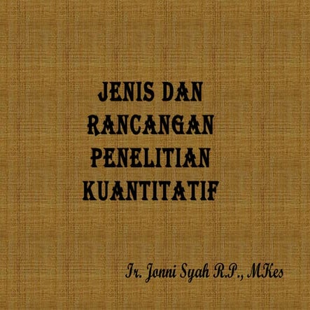 Penelitian kuantitatif - Epidemiologi Gizi