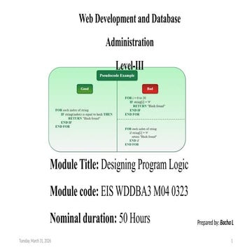 Comprehensive Guide to Designing Program Logic and SDLC | PPTX