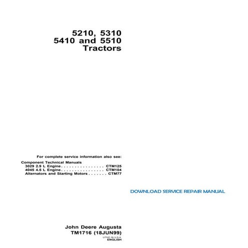 TM1716 Deere 5510 TRACTOR Service Repair Manual.pdf