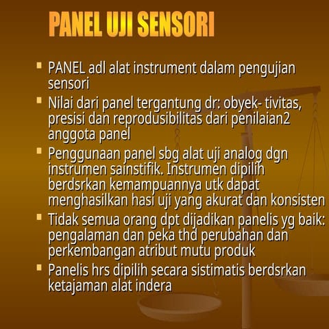 TM 3. Panel Uji Sensori Pada Bahan Pangan | PPT