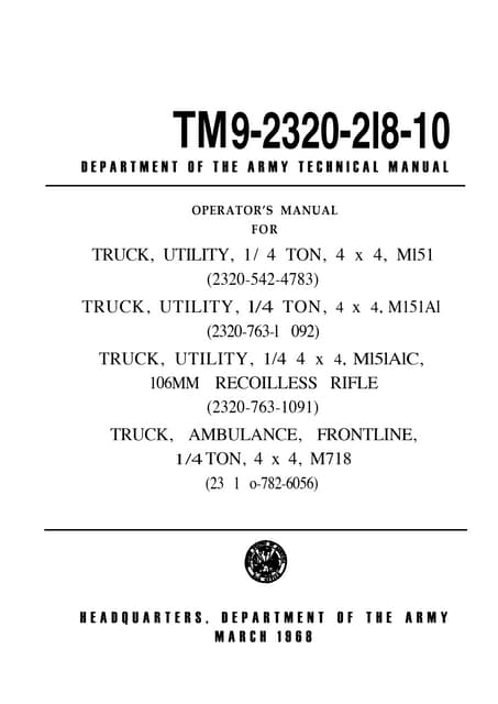 TM 9-1829A | PDF