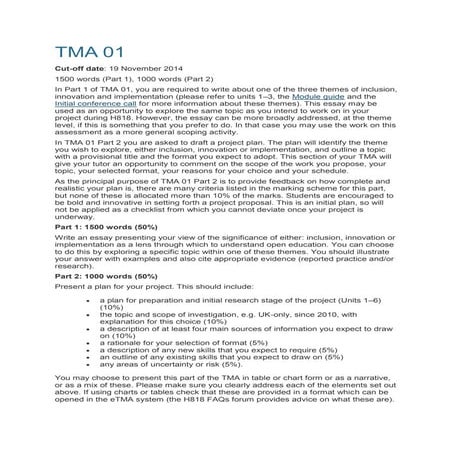 Tma 01 Task sheet