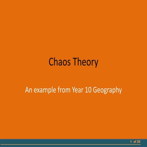 ChaosTheory: an example from Year 10 Geography