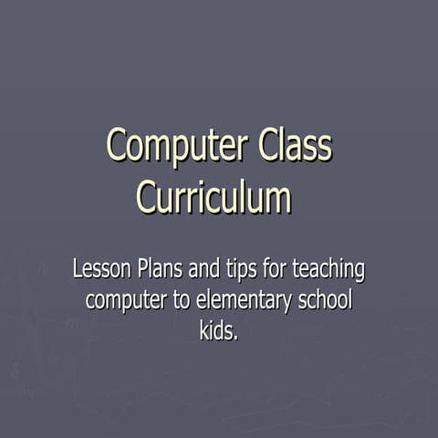 Elementary School Computer Class