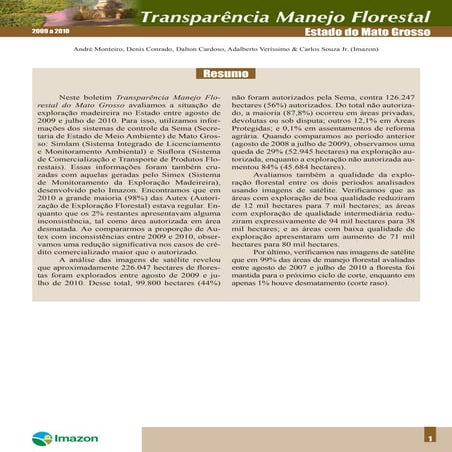 Transparência Manejo Florestal do Estado do Mato Grosso 