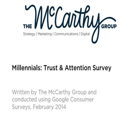 Millennials Trust & Attention Survey