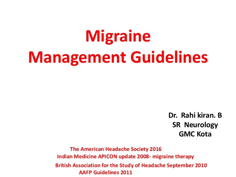 migraine management guidelines )