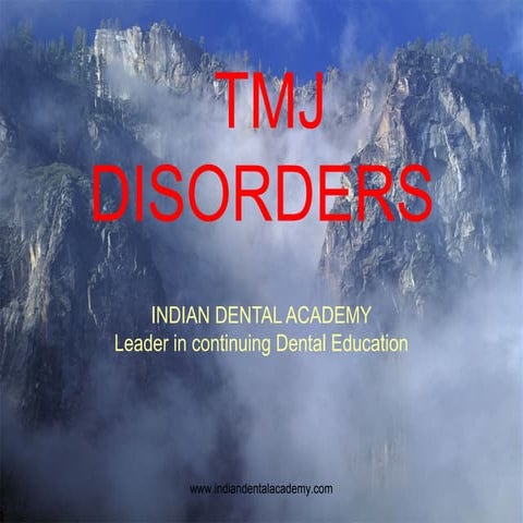 Tmj disorders/prosthodontic courses