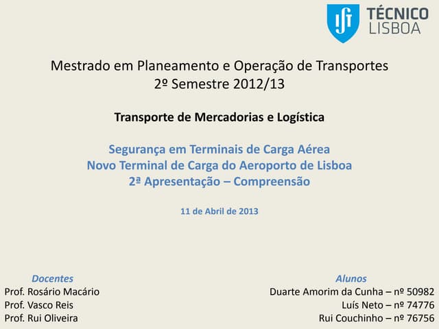 Segurança em Terminias de Carga Aér...