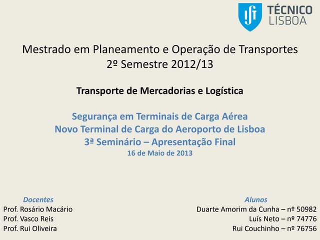 Segurança em Terminais de Carga Aér...