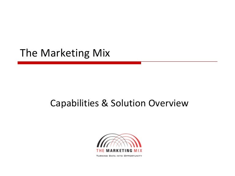 The Marketing Mix