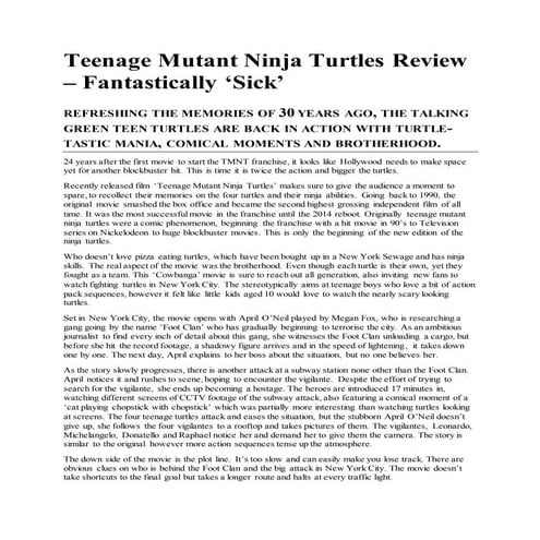 Tmnt review
