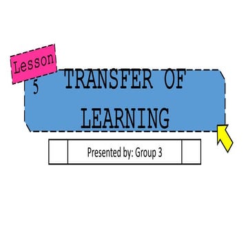 Transfer of Learning
