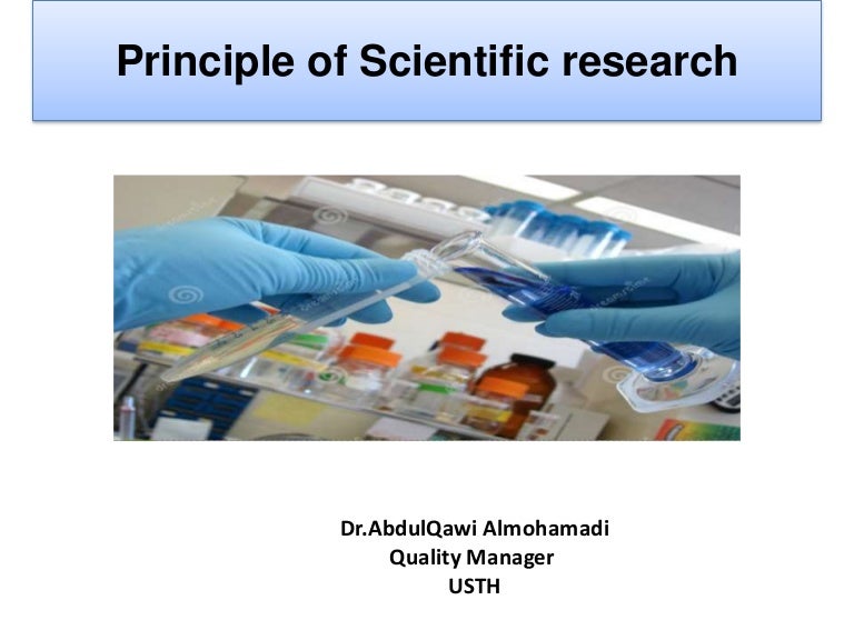 Principles of Scientific Research