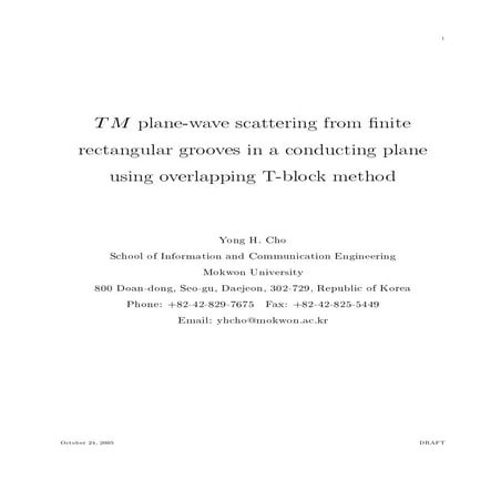 TM plane wave scattering from finite rectangular grooves in a conducting plan...