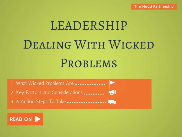 Leadership Dealing With Wicked Problems