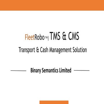 Transport & Cash Logistics Management Solution | PPTX
