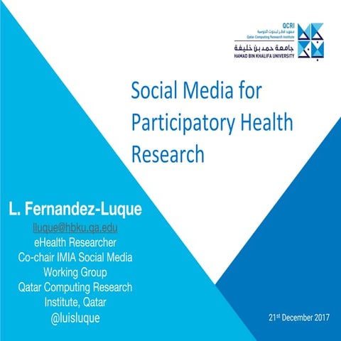 Social Media for Participatory Health Research