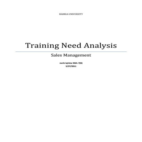 Training Need Analysis